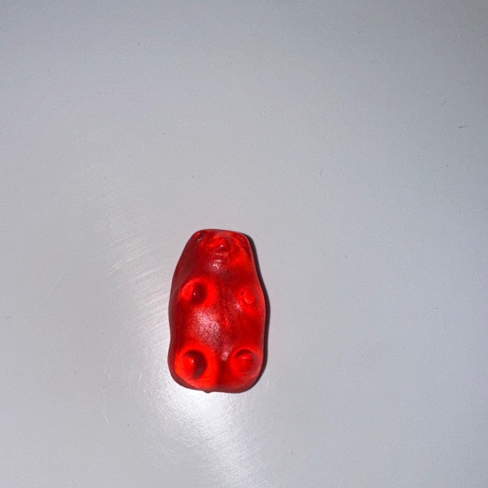 Obese red gummy bear